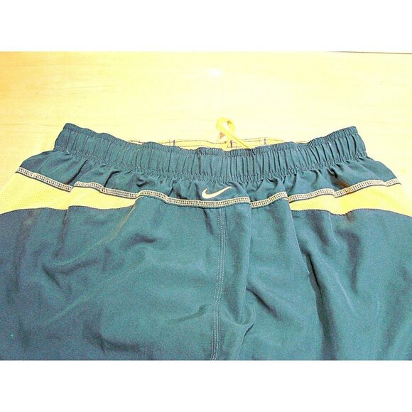 Nike Mens Drawstring Lined Swim Trunks Board Shorts Black Gray Yellow Size XL - Picture 10 of 12